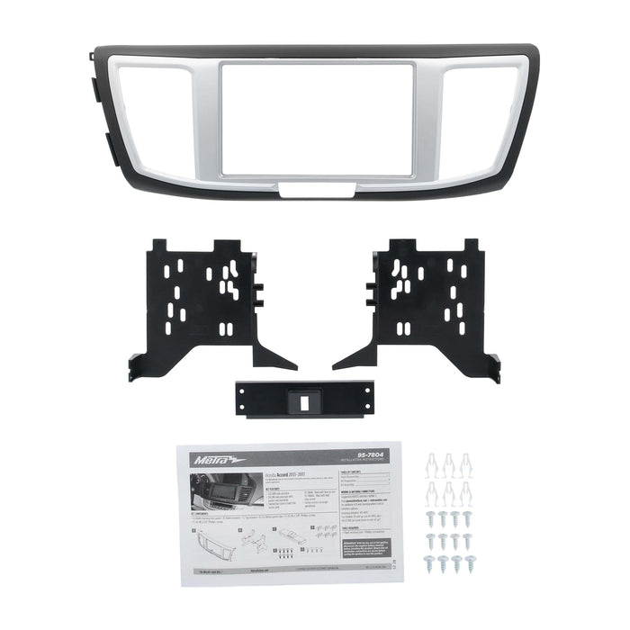 Metra 95-7804B Double DIN Stereo Install Dash Kit for Select Honda Accord 13-17 Black W/ Silver Trim