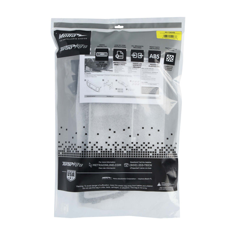 Metra 95-7804B Double DIN Stereo Install Dash Kit for Select Honda Accord 13-17 Black W/ Silver Trim