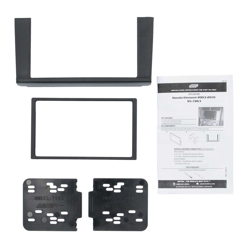 Metra 95-7863 Double DIN Stereo Dash Kit for 2003-2011 Honda Element