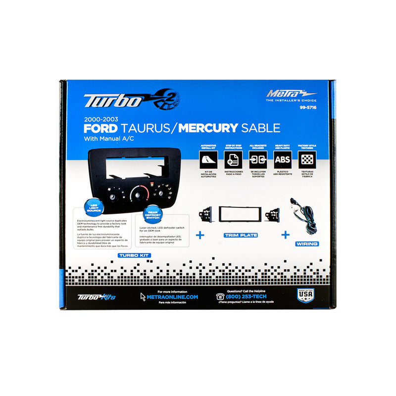 Metra 99-5716 Single DIN Dash Kit for Select Ford Taurus Mercury Sable 2000-2003 without Electronic Clima