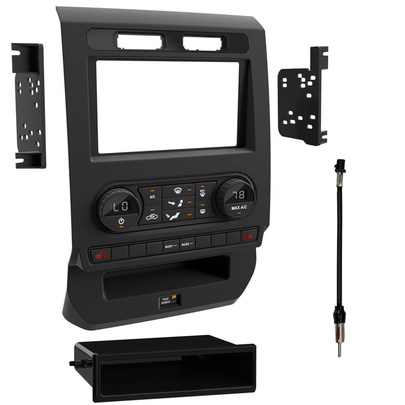 Metra 99-5849CH Single or Double DIN Dash Kit For Ford F-150 2015-2017 (with single-zone climate control)