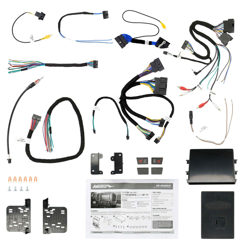 Metra 99-5849CH Single or Double DIN Dash Kit For Ford F-150 2015-2017 (with single-zone climate control)
