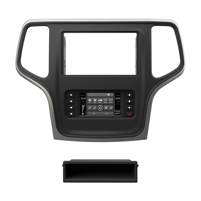 Metra 99-6536S Single or Double DIN Dash Kit for select 2014-2021 Jeep Grand Cherokee (Silver)