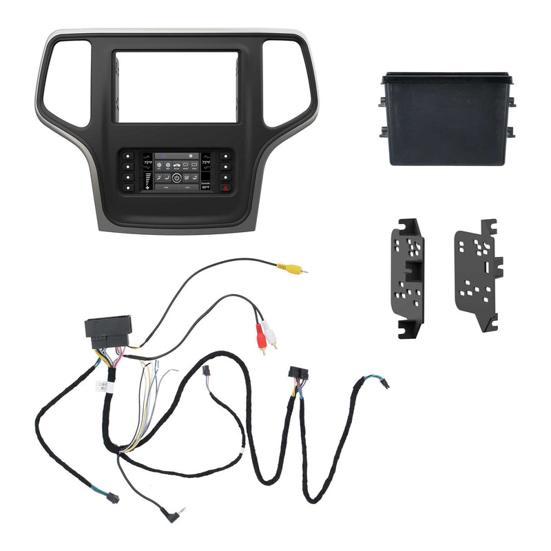 Metra 99-6536S Single or Double DIN Dash Kit for select 2014-2021 Jeep Grand Cherokee (Silver)