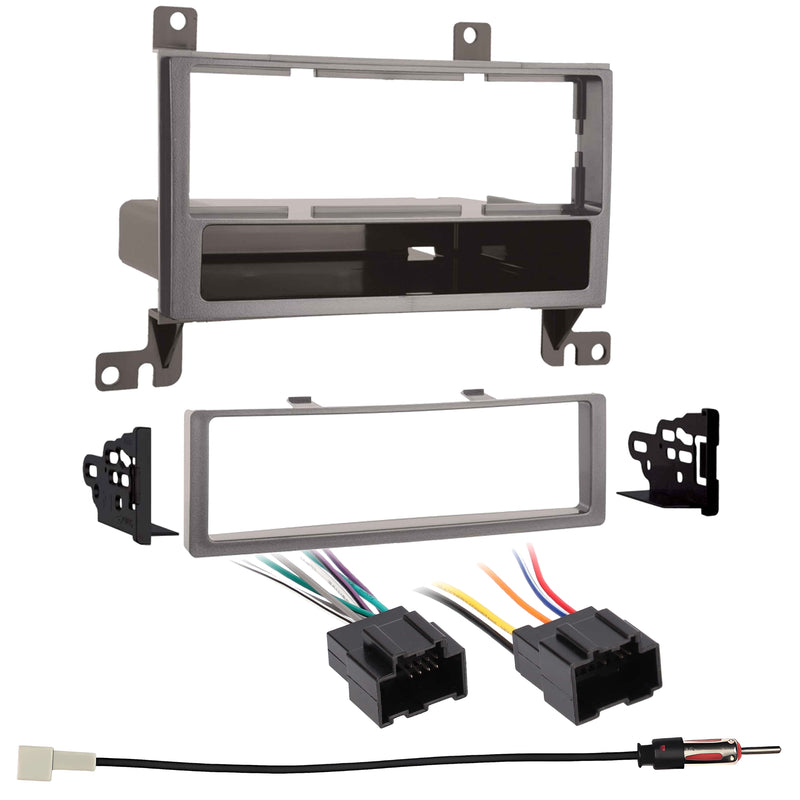 Metra 99-7325S Single DIN Dash Kit for Hyundai Santa Fe 2007-2012 - Silver w/ Harness & Antenna Adapter