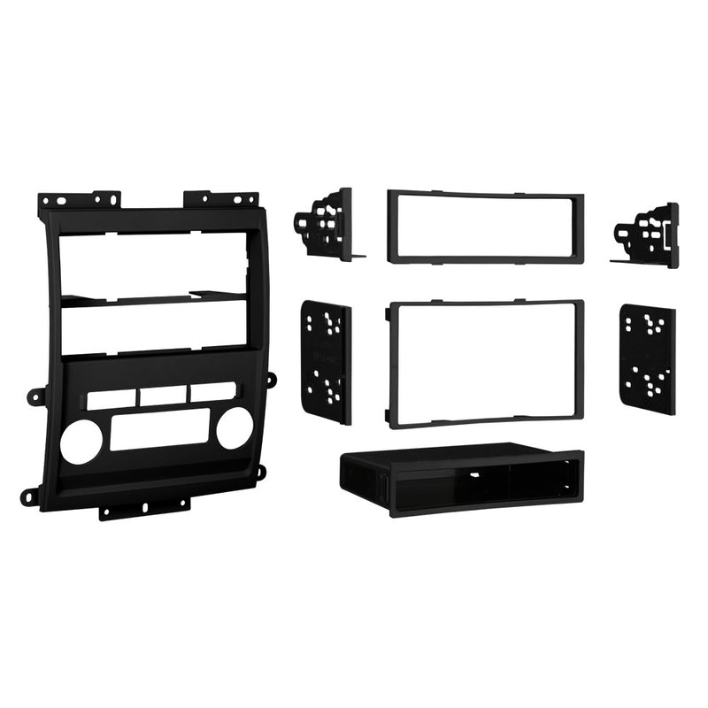 Metra 99-7428B Black 1 or 2 DIN Dash Kit for Select Frontier/Xterra 2009-2012 with Tech Option Black
