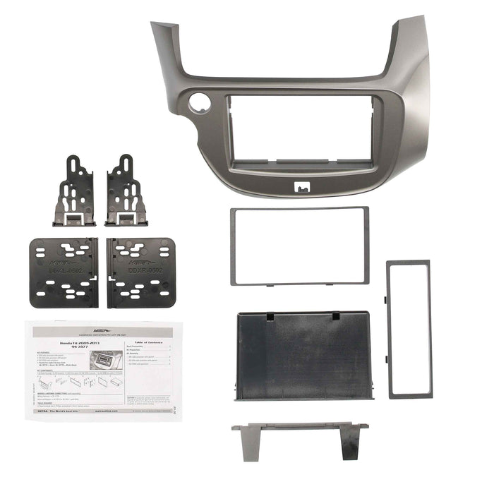 Metra 99-7877S Single or Double DIN Installation Dash Kit for 2009-13 Honda Fit Vehicles- Silver