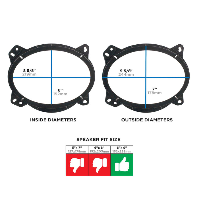 Metra 82-8146 6" x 9" Speaker Adapter for Select Lexus/Toyota (pair)