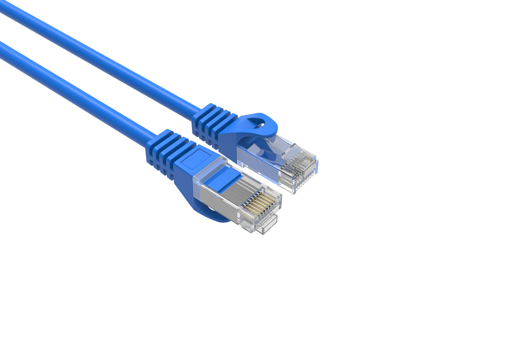 Cat6 Blue Slim Patch Cable 28AWG Bare Copper RJ-45 Ethernet Cable 7ft (1-10 Pack)