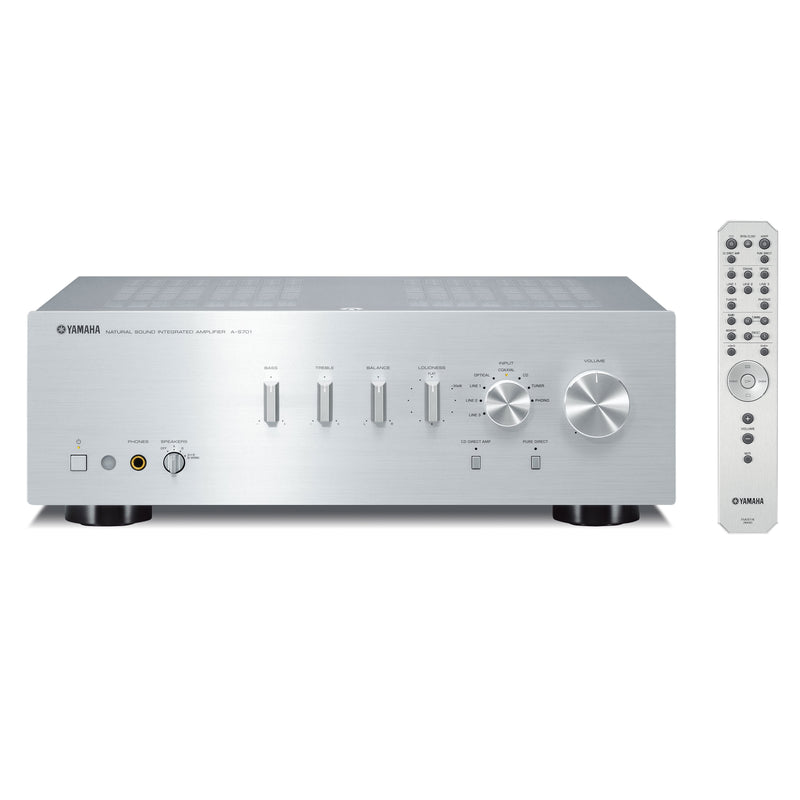 Yamaha A-S701 Natural Sound 2CH Integrated Stereo Amplifier with Remote Control (Silver)