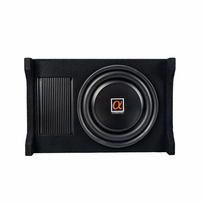 Alphasonik AS100A 10" 4 Ohms 1200 Watts MAX Built-in Amplifier Down Fire Shallow Mount Enclosed Subwoofer