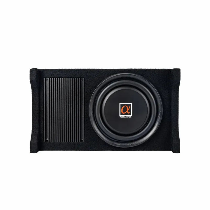 Alphasonik AS80A 8" 600 4 Ohms Watts MAX Built-in Amplifier Down Fire Shallow Mount Enclosed Subwoofer