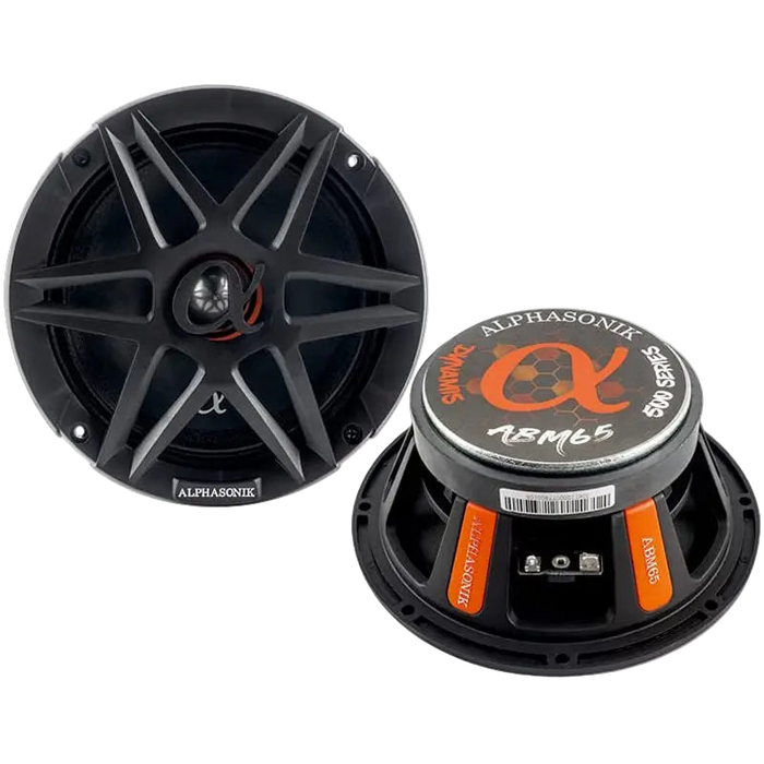 Alphasonik ABM65 DYNAMIS Series 6.5" 600 Watts 4-Ohms Mid Range Speaker (Pair)