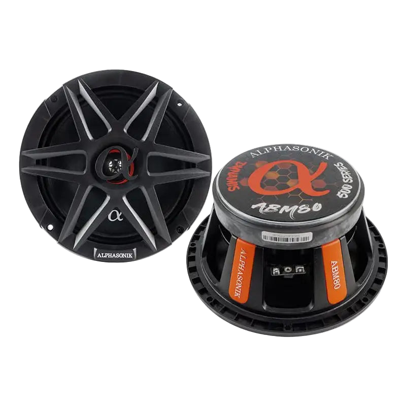 Alphasonik ABM80 DYNAMIS Series 8" 800 Watts 4-Ohms Mid Range Speaker (Pair)