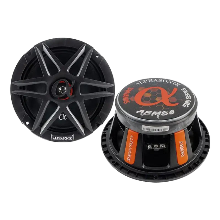 Alphasonik ABM80 DYNAMIS Series 8" 800 Watts 4-Ohms Mid Range Speaker (Pair)