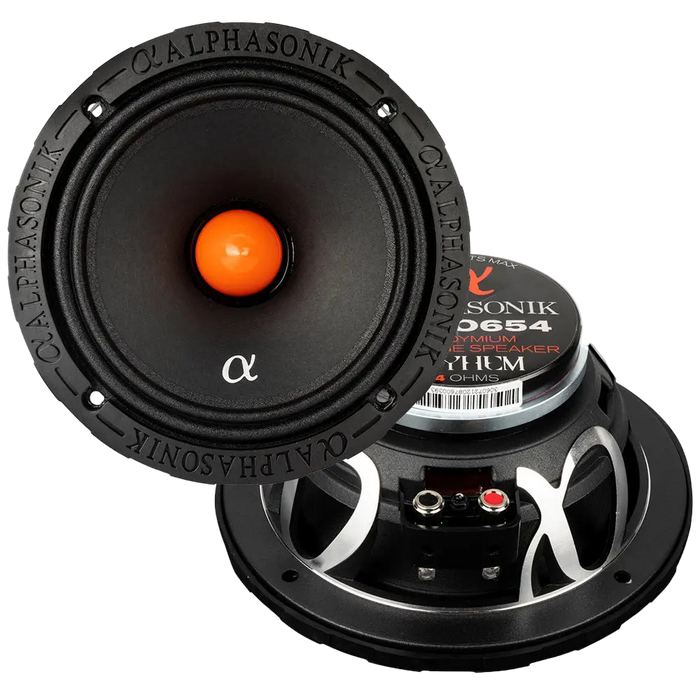 Alphasonik MPRO654 Mayhem Series 6.5" Midrange Speakers 4 Ohm Neodymium Pair