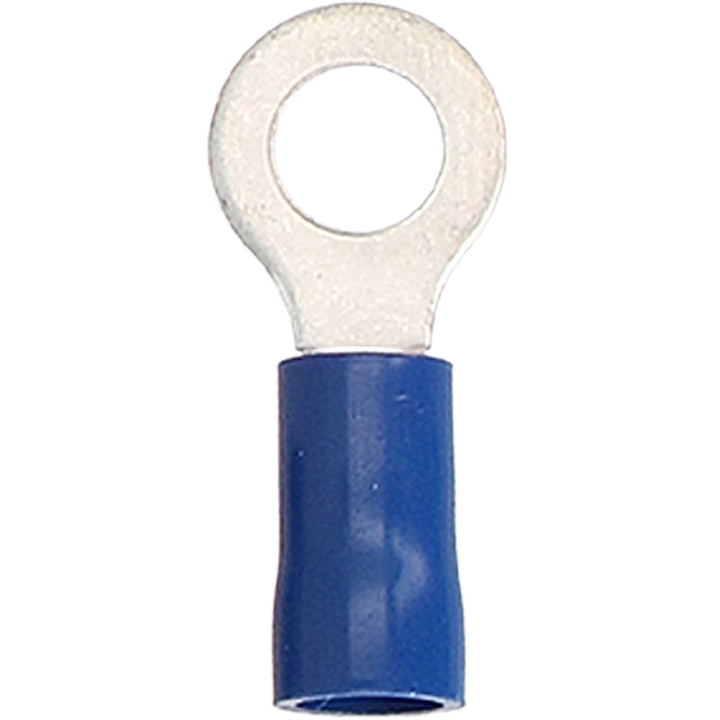 BVRT6 Blue Vinyl Ring Terminal 16-14 Gauge #6 - Package of 100