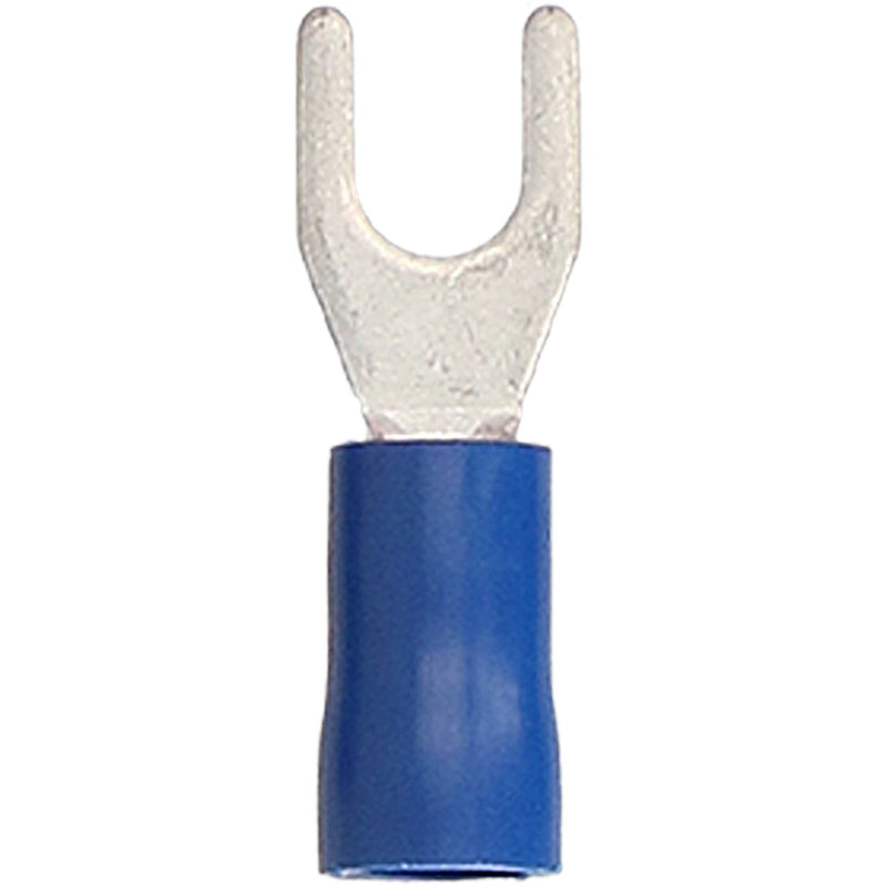 Install Bay BVST6 Blue Vinyl 16-14 Gauge #6 Spade Terminal (100/pack)