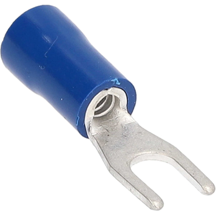 The Install Bay BVST8 Blue Vinyl 16-14 Gauge #8 Spade Terminal Connector 100/pk