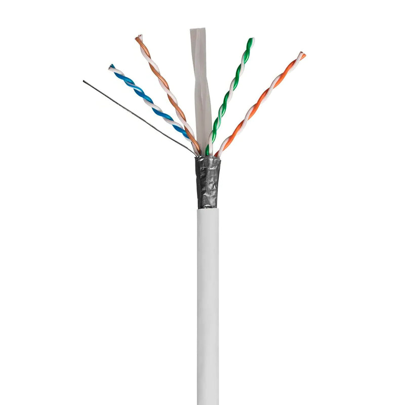Logico 1000ft Cat6 FTP Shielded Riser CMR 550Mhz Pure Copper Bulk Ethernet Cable White