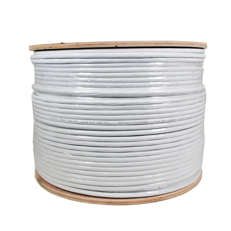 Logico 1000ft Cat6 FTP Shielded Riser CMR 550Mhz Pure Copper Bulk Ethernet Cable White