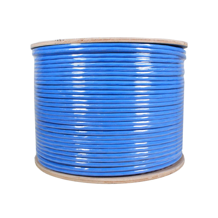 Logico 1000ft Cat6 FTP Shielded Riser CMR 550Mhz Pure Copper Bulk Ethernet Cable, Blue