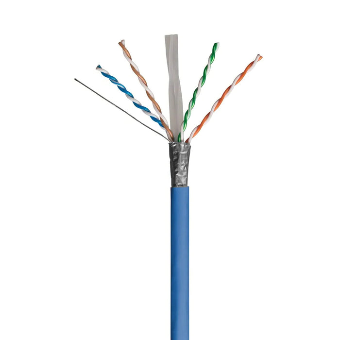 Logico 1000ft Cat6 FTP Shielded Riser CMR 550Mhz Pure Copper Bulk Ethernet Cable, Blue