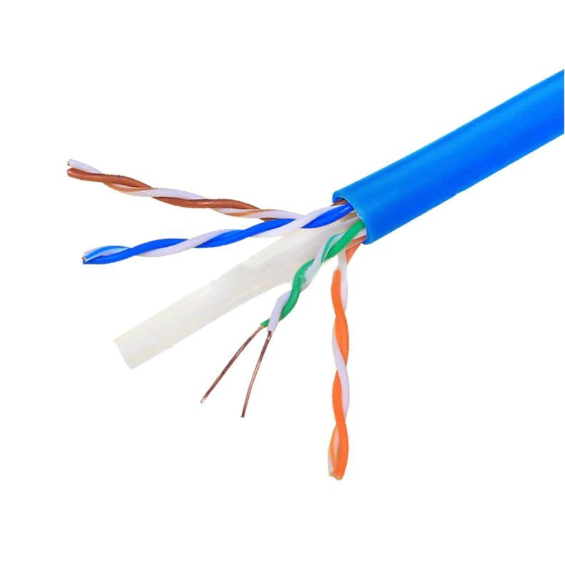 Logico Cat6A UTP 1000ft Bulk Ethernet Network Cable 10G 23AWG Solid Wire Riser Blue
