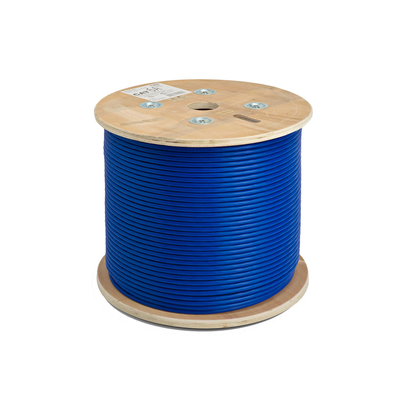 Logico Cat6A UTP 1000ft Bulk Ethernet Network Cable 10G 23AWG Solid Wire Riser Blue