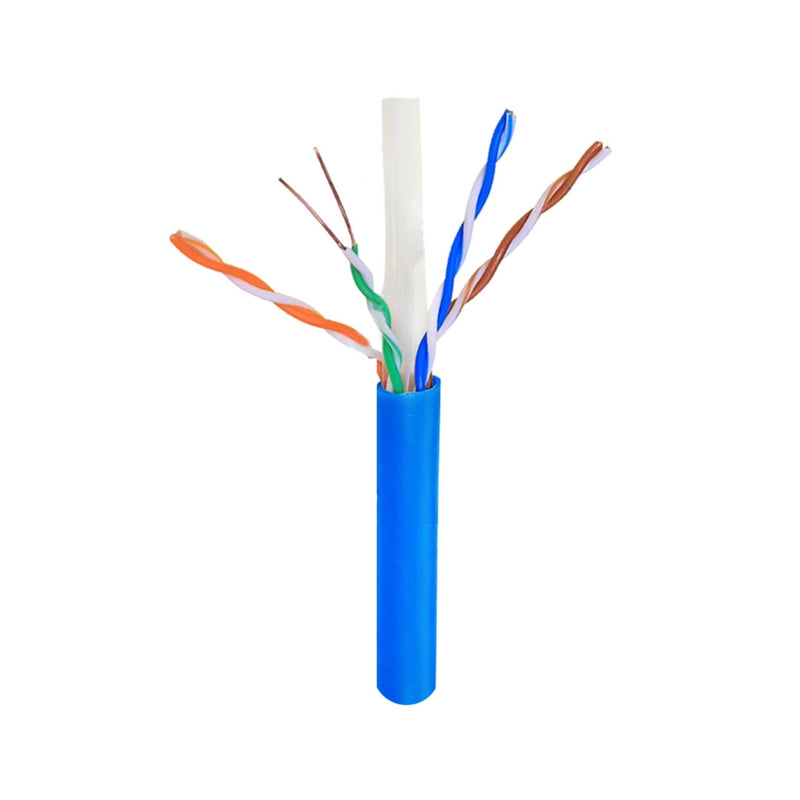 Logico Cat6A UTP 1000ft Bulk Ethernet Network Cable 10G 23AWG Solid Wire Riser Blue