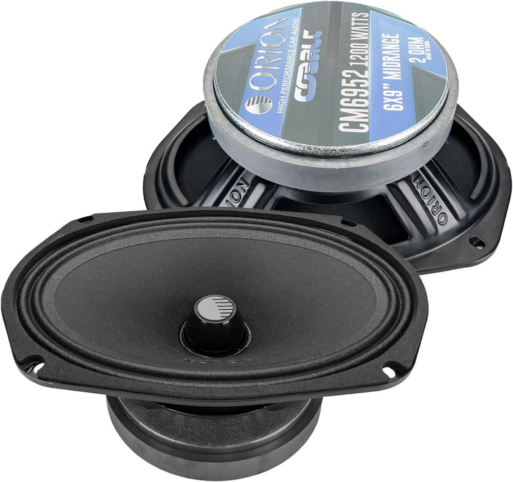 Orion CM6952 Pro Audio Cobalt 6"x9" Midrange Bullet Speakers 1200 Watts Max Power 2 Ohm Car Audio (Pair)