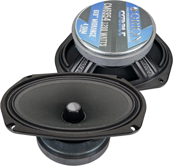 Orion CM6954 Pro Audio Cobalt 6"x9" Midrange Bullet Speakers 1200 Watts Max Power 4 Ohm Car Audio (Pair)