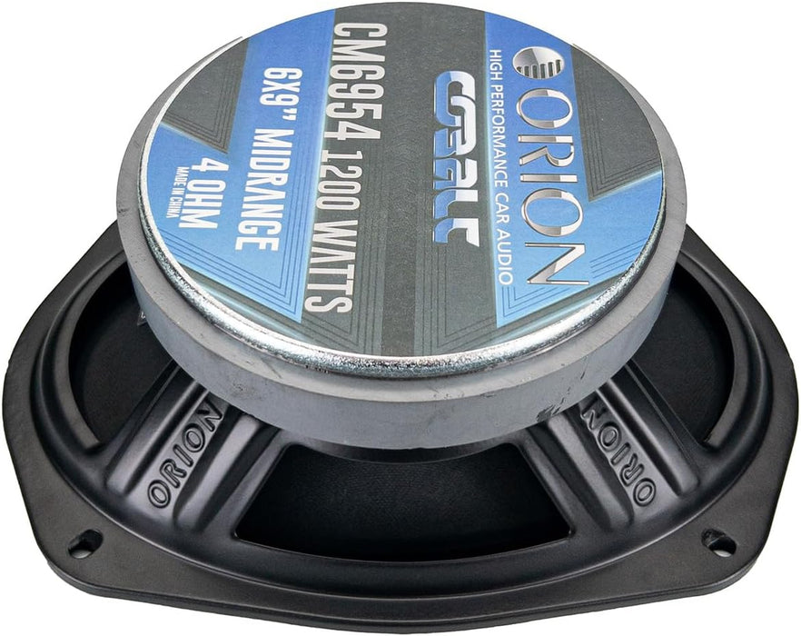 Orion CM6954 Pro Audio Cobalt 6"x9" Midrange Bullet Speakers 1200 Watts Max Power 4 Ohm Car Audio (Pair)