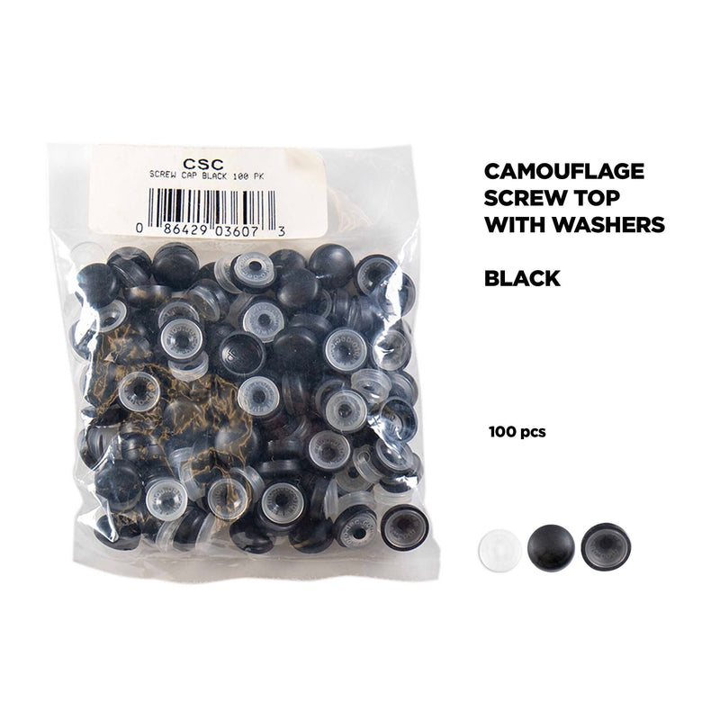 The Install Bay CSC High Quality Black Camouflage Screw Top (100/pack)