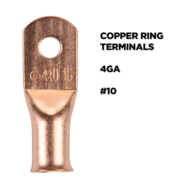 The Install Bay CUR410 Copper 4 Gauge #10 Ring Terminal (25/pack)