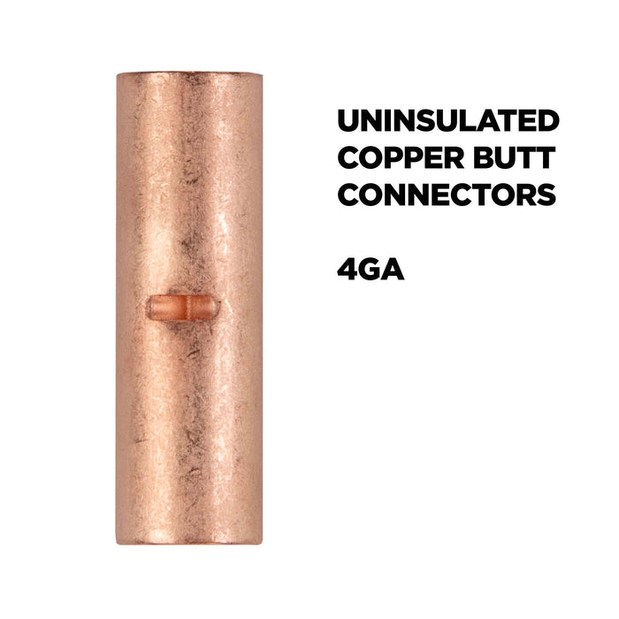 The Install Bay CUR4 Copper Uninsulated 4 Gauge Butt Connector (25/pk)