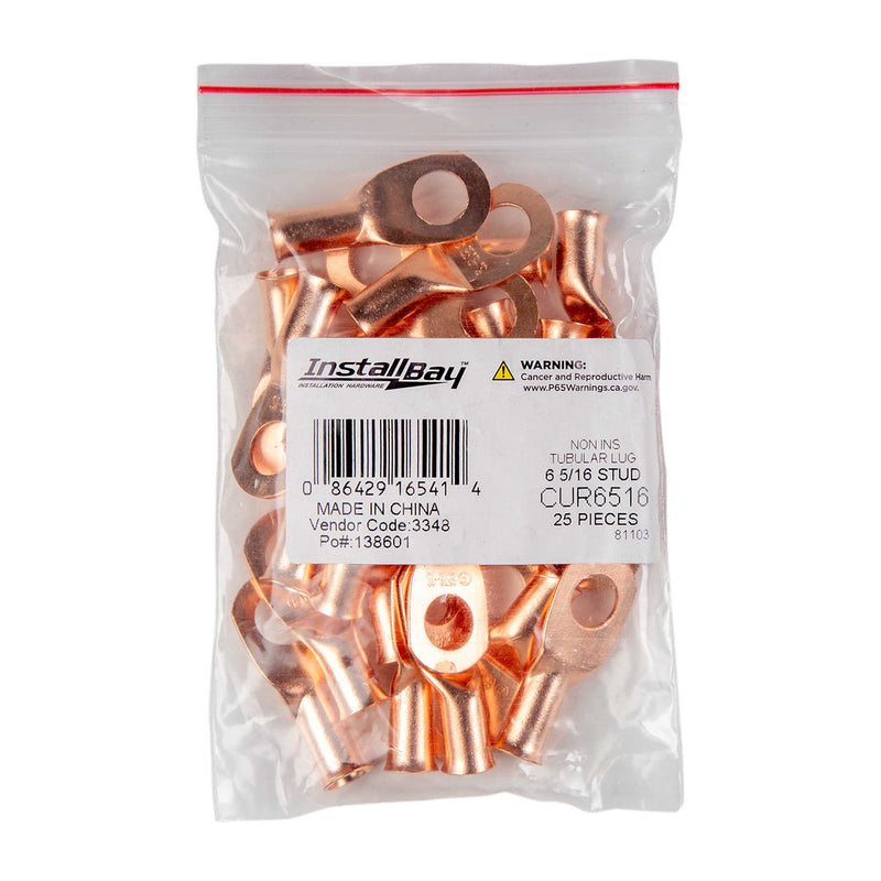 The Install Bay CUR6516 Copper 6 Gauge 5/16" Ring Terminal (25/pack)
