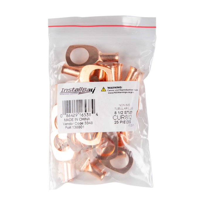 The Install Bay CUR812 8 Gauge 1/2" Copper Ring Terminal (25/pack)