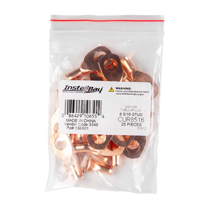 The Install Bay CUR8516 Copper 8 Gauge 5/16" Ring Terminal (25/pack)