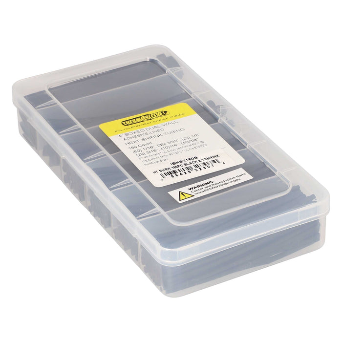 The Install Bay IBHST160B Heat Shrink Tubing Kit 160 Pc 4in 2:1 Assorted Black