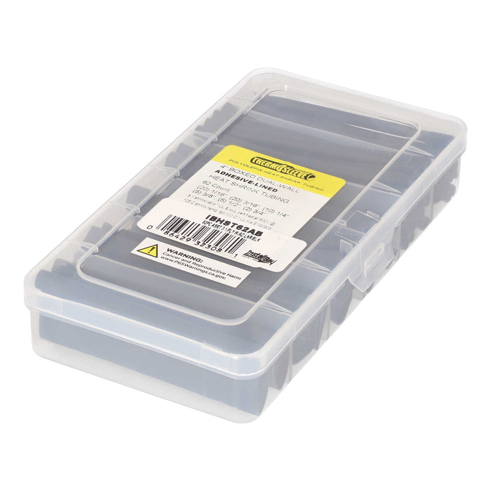 IBHST62AB 62 Pc Dual Wall Heat Shrink Kit - 4in Assorted 3:1 Black