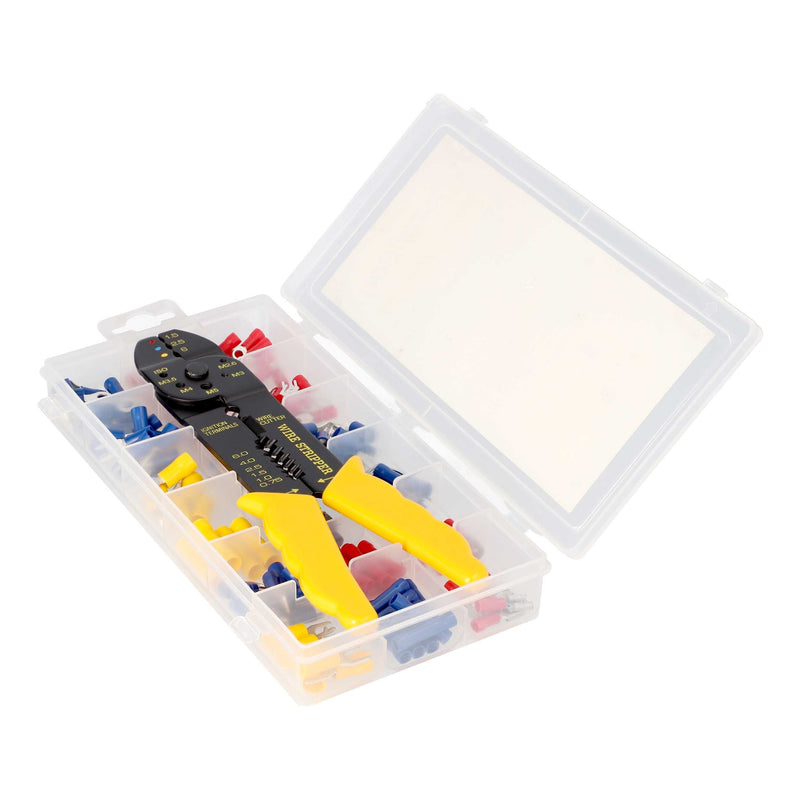 The Install Bay IBK-150 Automotive Car Audio Connector Assorted Terminal Kit 150 Piece with Crimping Tool