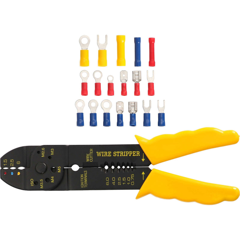 The Install Bay IBK-150 Automotive Car Audio Connector Assorted Terminal Kit 150 Piece with Crimping Tool