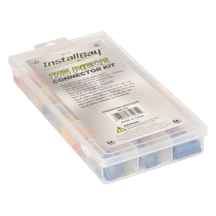 The Install Bay IBK-175 Automotive Car Audio Connector Assorted Terminal Kit 175 Piece