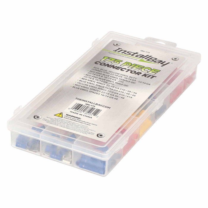 The Install Bay IBK-175 Automotive Car Audio Connector Assorted Terminal Kit 175 Piece