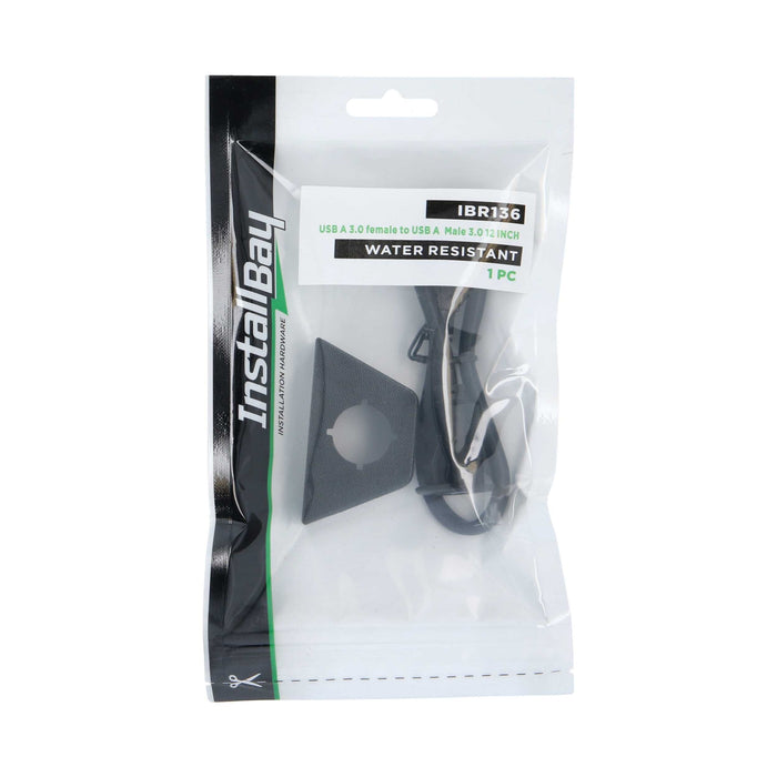 The Install Bay IBR136 USB 3.0 Charge And Data Flush Mount Car Adapter (1 Foot, Black)