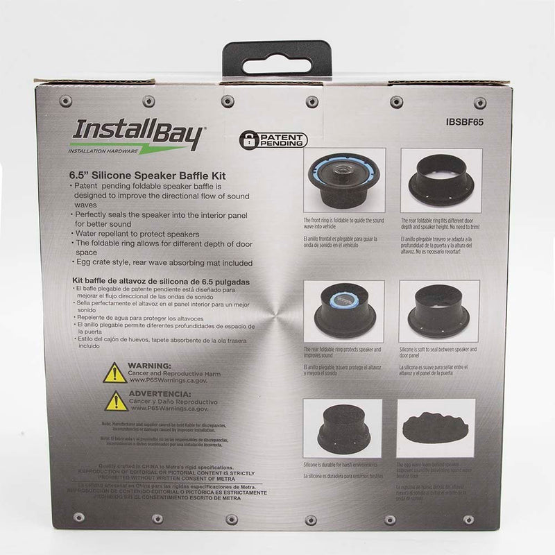 Install Bay IBSBF65 6.5" Foldable Silicone and Foam Speaker Baffle Kit - (1 set)