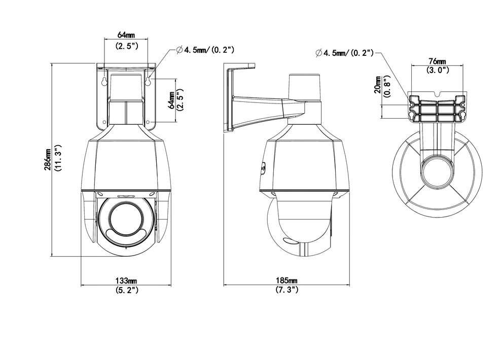 Uniview IPC6325LFW-AX5C-VG 5MP 2.7-13.5mm Motorized Lens Tri-Guard Dual-light IP Network PTZ Camera