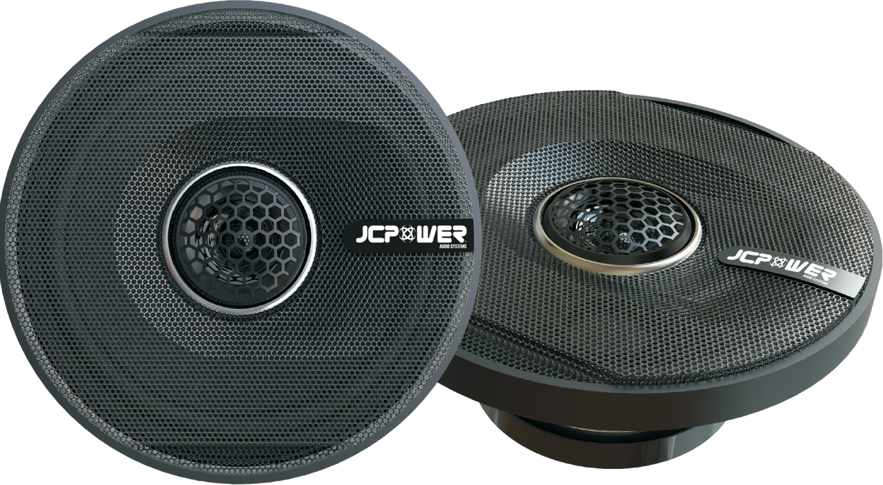 JCPower JC652S JC Series 6.5″ 4 Ohms 300 Watts 2-Way Full-Range Car Audio Coaxial Speakers (Pair)