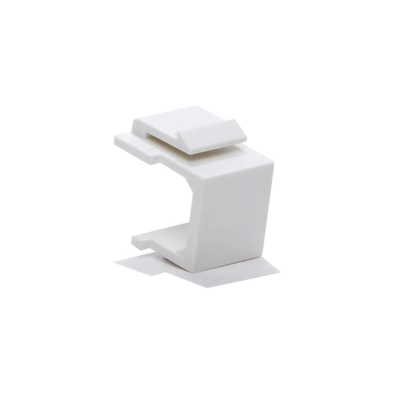 White Snap-In Keystone for Blank Insert Face Wall Plate